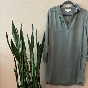 Olive Green Lovestitch Shirt Dress